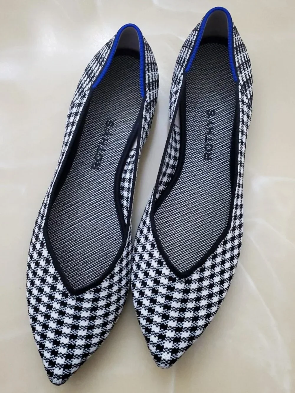 Rothy's The Point in Picnic Slip On Women's Ballet Comfort Gingham Flats Size 12